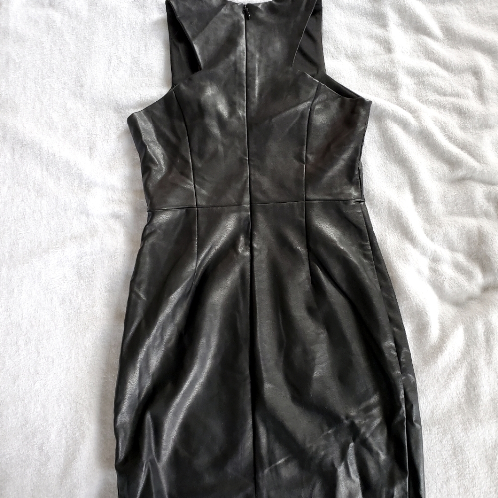 Glamorous Vegan Leather Bodycon Dress - Picture 2 of 4